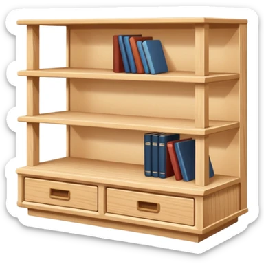 A small light wooden table bookshelf storage sticker