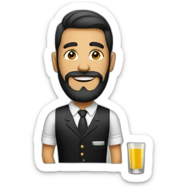 Bartender tatuado y barba  sticker