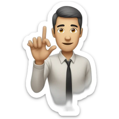 A man points his hand at the eye and pulls it down sticker