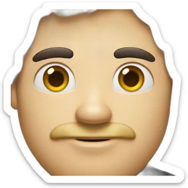  man with black hair and very small moustache (2 strips below the nose) sticker