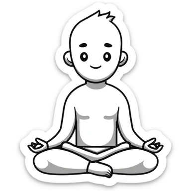 man sitting in lotus position on the ground sticker