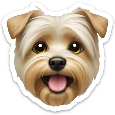 morkie dog sticking tounge out  sticker