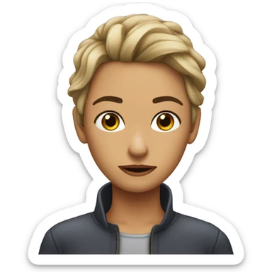 Una chica mordiéndose el dedo en forma de coqueteo  sticker