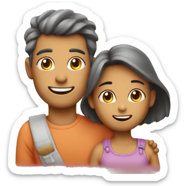 Mother father kids cat d sticker