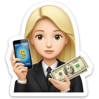 Earn money show by human with mobile.show cash flow symbol.add traditional way of look like sticker