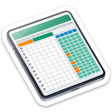 spreadsheet with data cells and formulas sticker