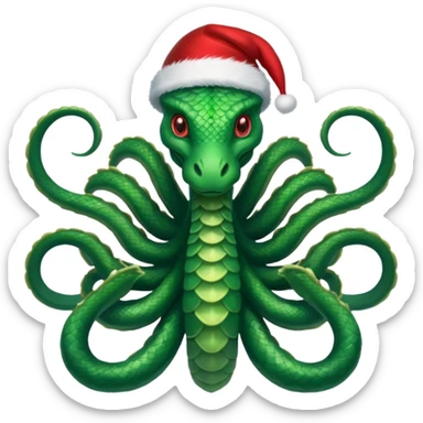 hydra, christmas hat,Seven heads sticker