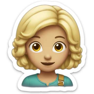 girl holding balloon  sticker