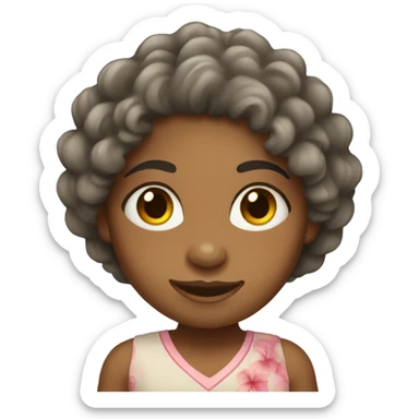 Fijian girl with curly hair sticker