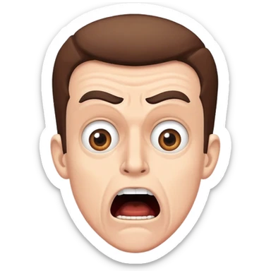 shocked and surprised face representing people's reaction to John Brown's raid on a federal armory sticker