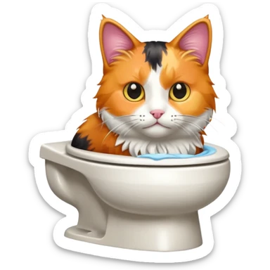 Cat in toilet  sticker