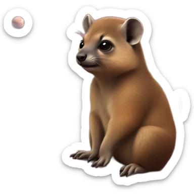 rock hyrax on a planet sticker