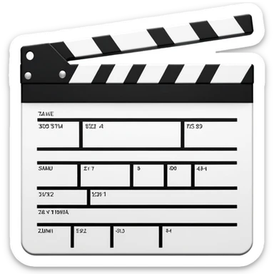 ultra minimal clapperboard, only 5-6 lines total, pure geometric abstraction, absolute minimalism sticker