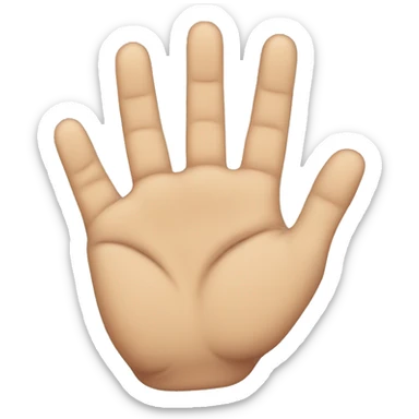 a left hand with four open fingers sticker