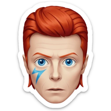 David Bowie with Blue eyes, red hair sticker