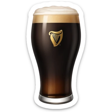 Guiness, split the g, half full sticker