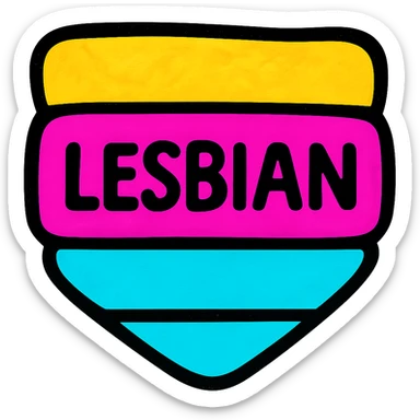 lesbian pride flag, bold colors, minimal, no text sticker