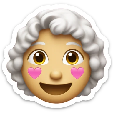 smile with pink hearts  sticker