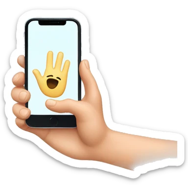 hand holding an iPhone for selfie sticker
