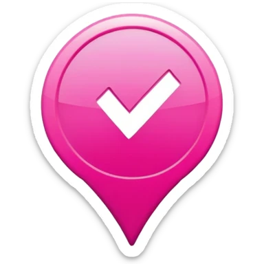 Pink check mark sticker
