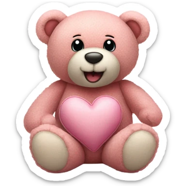 Pink teddy bear sticker