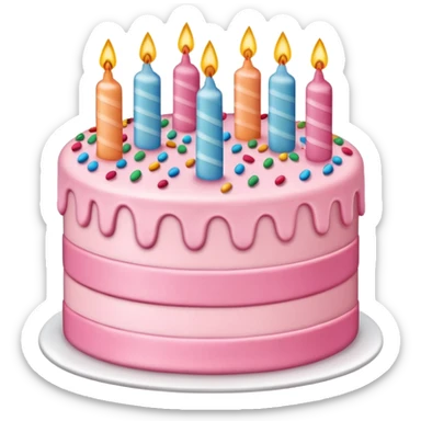 Make a pink birth day cake sticker