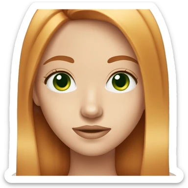Beautiful girl with ginger straight hair green eyes sticker