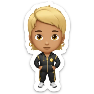 person wearing track suit and gold chain sticker