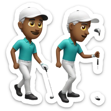 Golfer with cast on right arm sticker