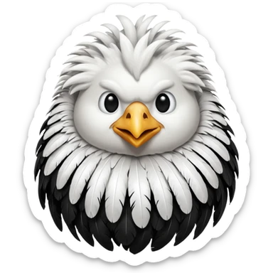 chicken with body covered every feathers is a mix of black and white color   sticker