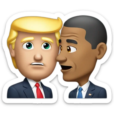 Trump et Obama qui s'embrasse sticker