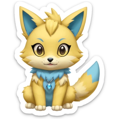 Kawaii adorable big-eyed cute Kemonomimi Nekomimi Japanese Anime Kemono Furry Style Manectric-Zeraora-Fursuit-furry-fursona sticker