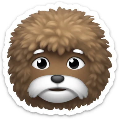 Brown fluffy pillow sticker