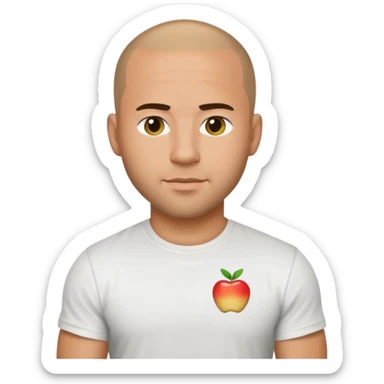 Dominic Toretto character portrait, apple emoji style sticker