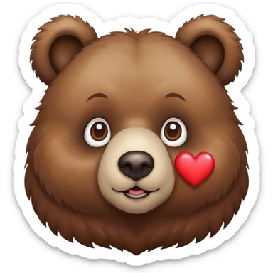 Bear with heart eyes sticker