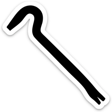 red crowbar, minimal flat icon sticker