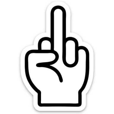 icon of a hand making the 'corte de manga' gesture (middle finger raised, other fingers folded), simple and clear, minimal style, neutral color palette, no text sticker
