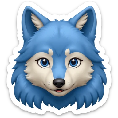 A female feminine blue wolf  sticker