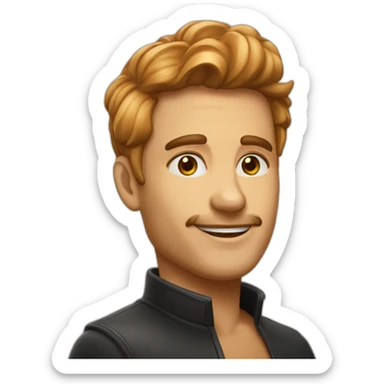 un beau gosse au couleur caramel avec des cheveux crépus noir sticker