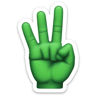 a green Rock n roll hand sign sticker