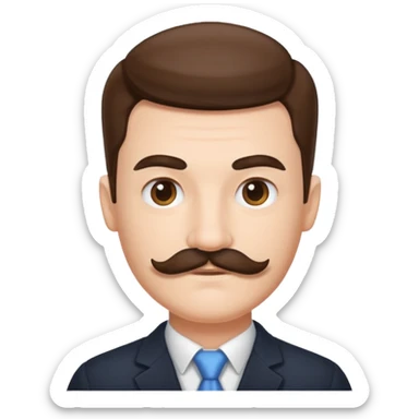 A person with a square mustache and a side part  sticker