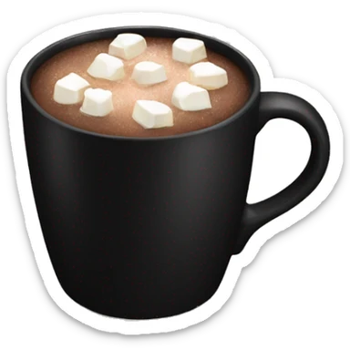black mug with hot chocolate  sticker