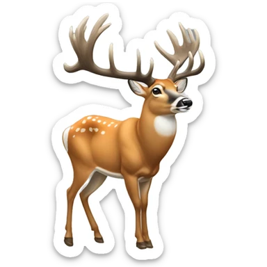 Whitetail buck sticker