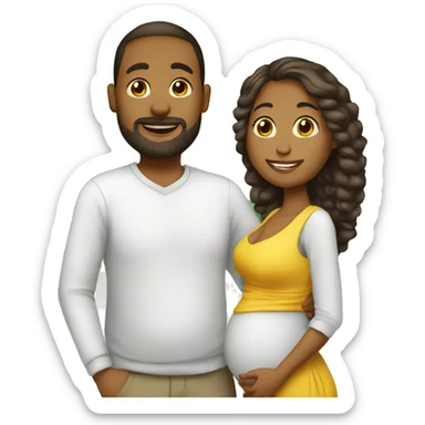 pareja embarazada blancos sticker