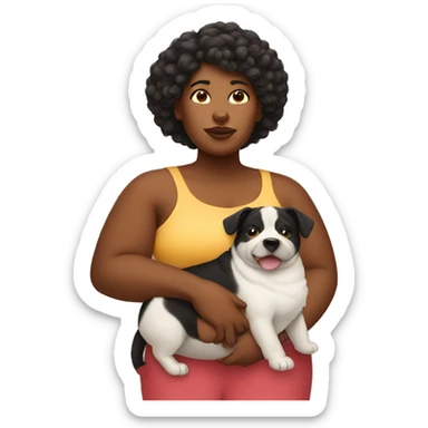 fat black women with dog sticker