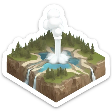 Yellowstone National Park isometric sticker
