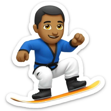 Jiu jitsu athlete snowboarding sticker