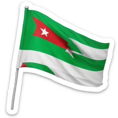 Syria green flag with red stars sticker