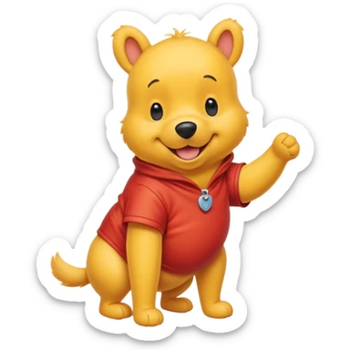perro vestido de winnie the pooh sticker