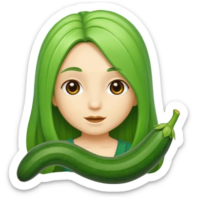 zucchini with long hair sticker